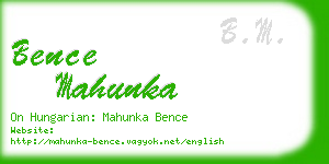 bence mahunka business card